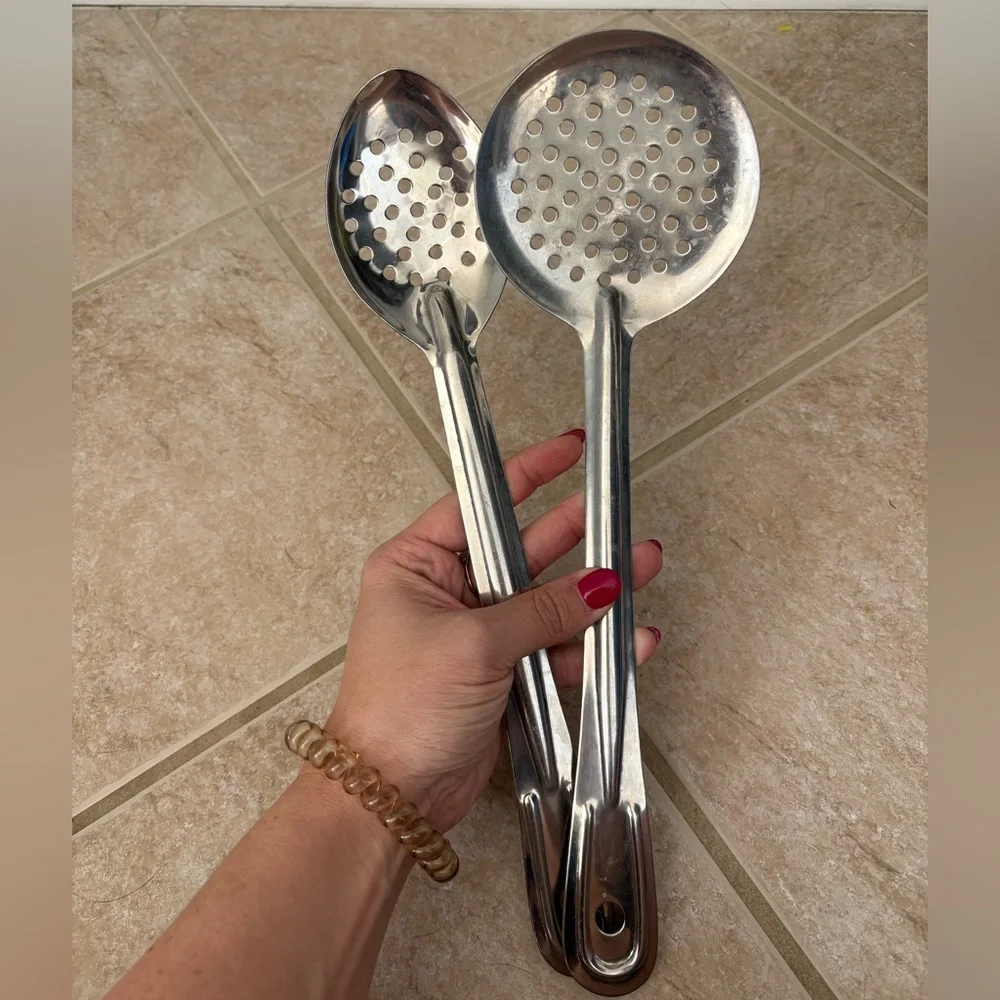Stainless Steel slotted cooking utensils - made in India